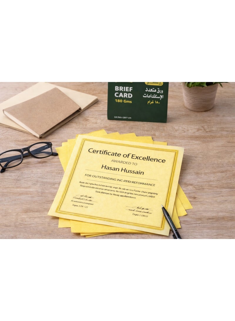 ROCO A4 Brief Card Paper 50 Sheets 180 GSM Thick Card Stock for Certificates Reports and Office Use – Yellow - Image 3